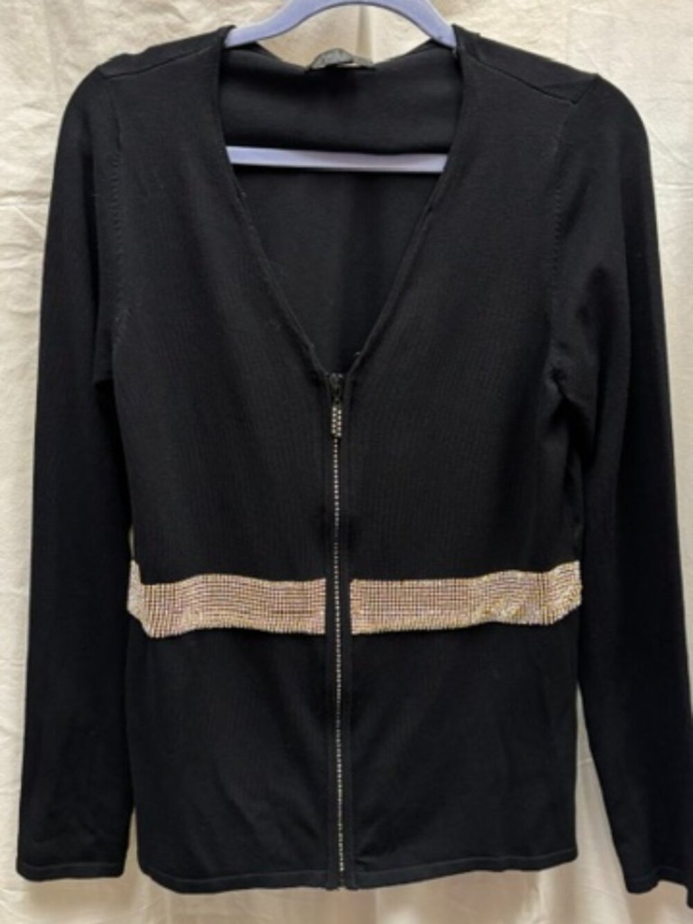 Belldini Black Label Faux Fur (Detatchable) Sweater Jacket. Size L